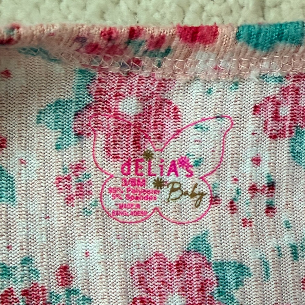 dELiA*s Pink and Red Floral Kids One Piece Footie - Picture 8 of 11